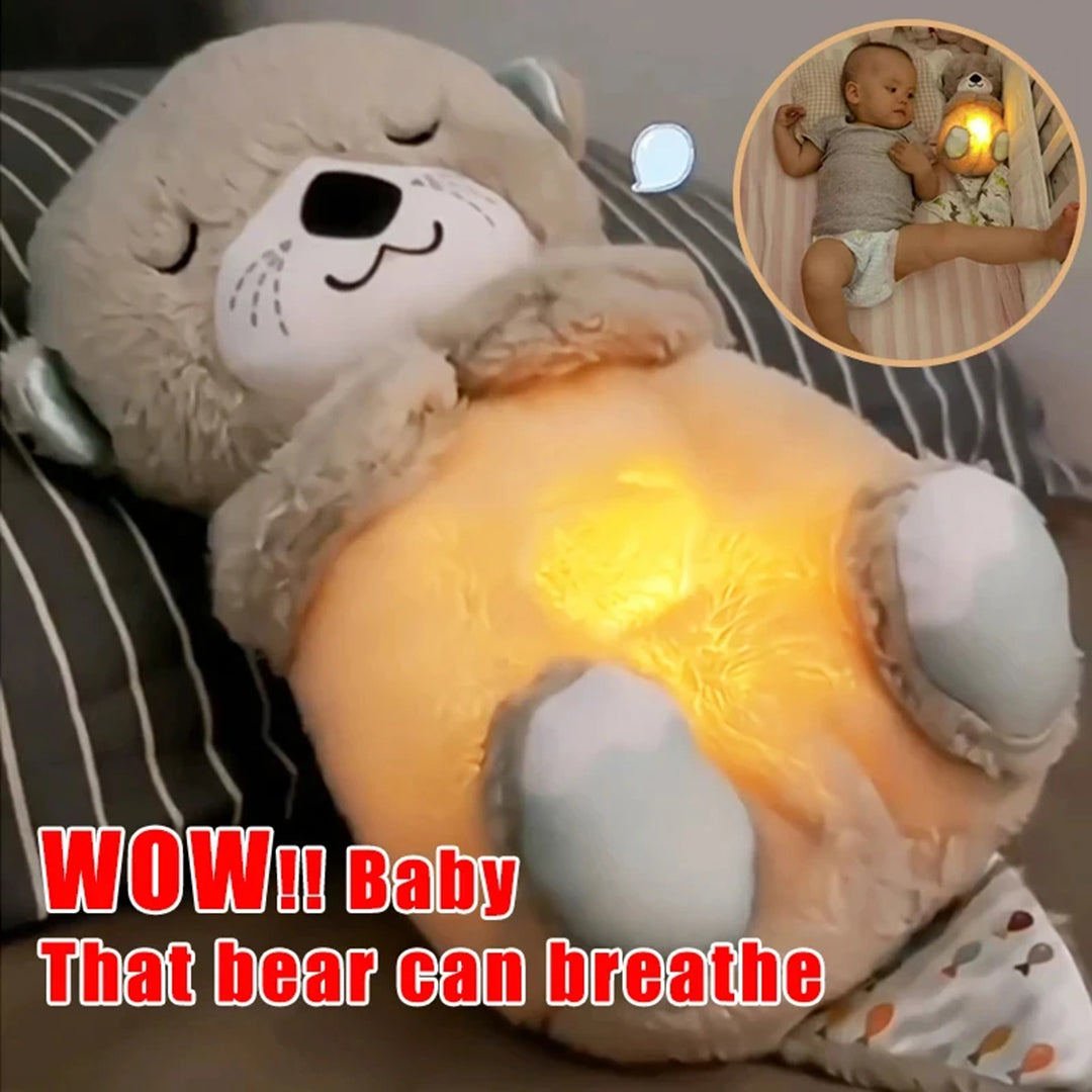 Snuggish Breathing Otter Bear Baby Toy With Light Sound