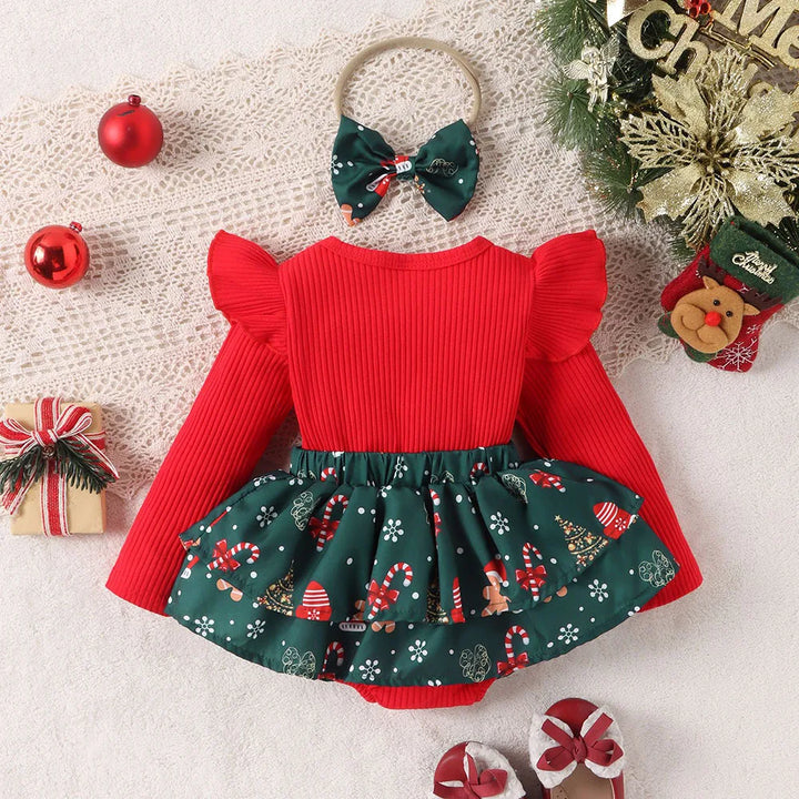 Snuggish Infant Baby Girls Christmas Bodysuit