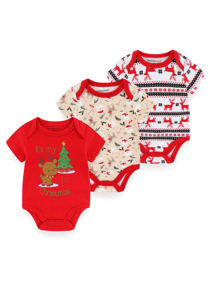 Snuggish 3 Pcs/Lot Christmas Baby  Onesies