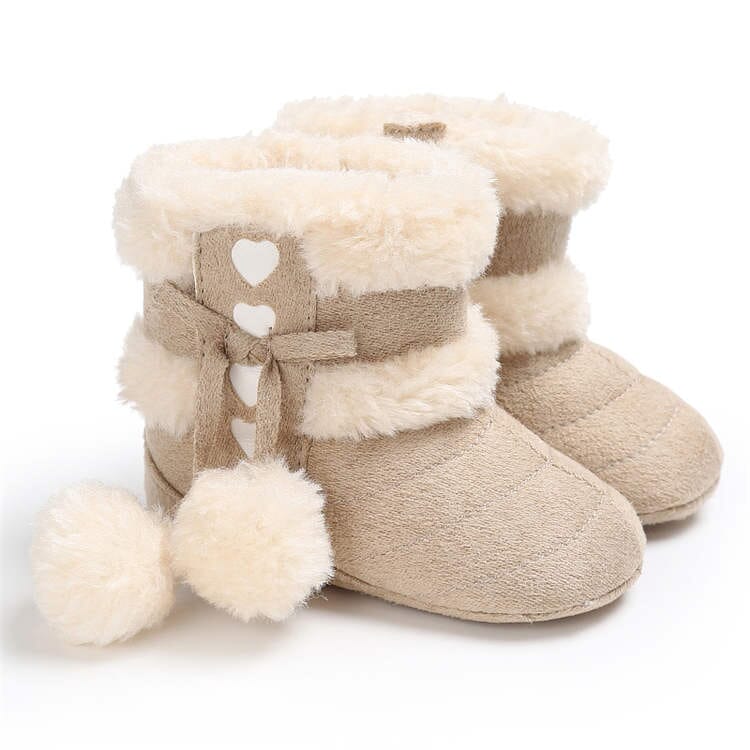 Winter Snow Baby Boots with Warm Fluff Balls