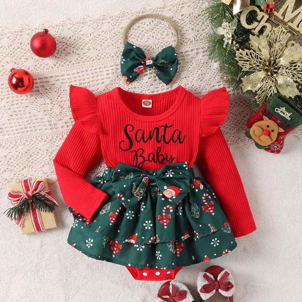 Snuggish Infant Baby Girls Christmas Bodysuit