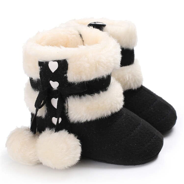 Winter Snow Baby Boots with Warm Fluff Balls