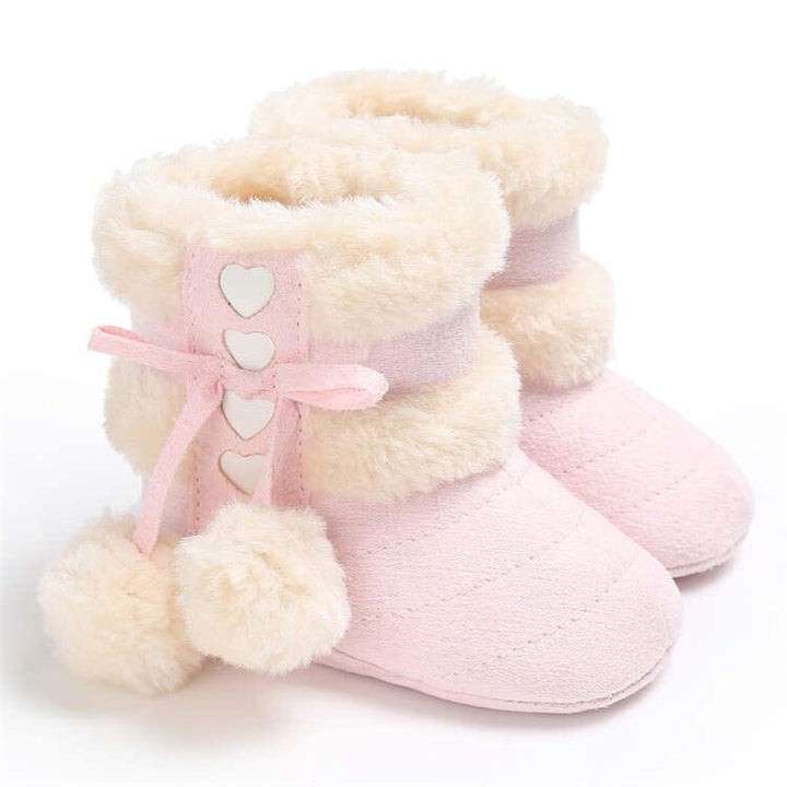 Winter Snow Baby Boots with Warm Fluff Balls