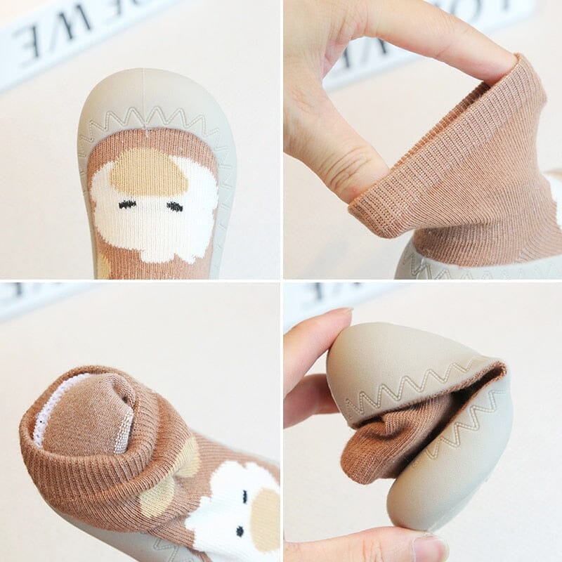 Animal-Face Baby Sock Shoes for First Walkers