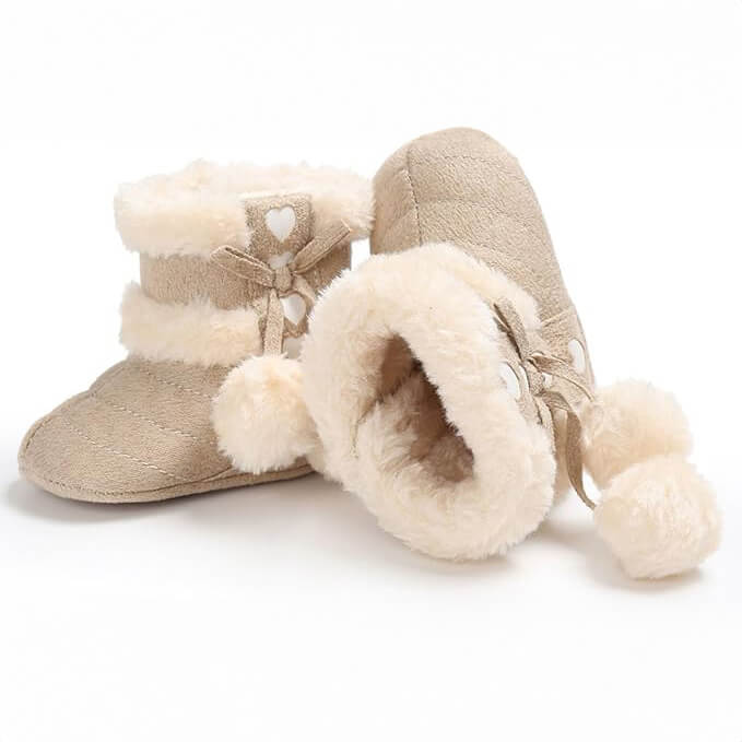 Winter Snow Baby Boots with Warm Fluff Balls