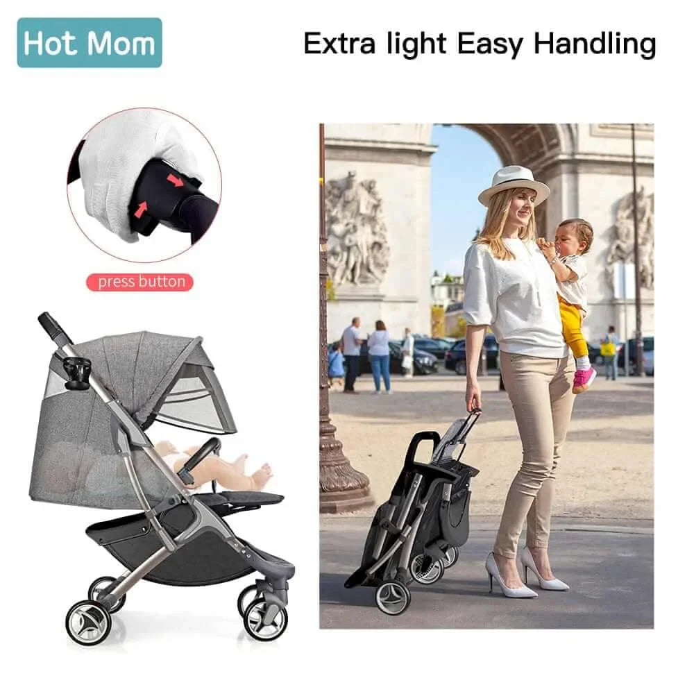 Hot Mom™ Light-Weight Baby Stroller I Baby Mini-Travel Stroller