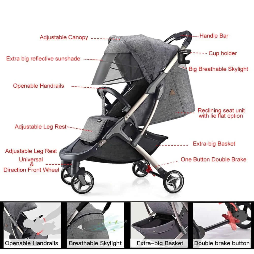 Hot Mom™ Light-Weight Baby Stroller I Baby Mini-Travel Stroller