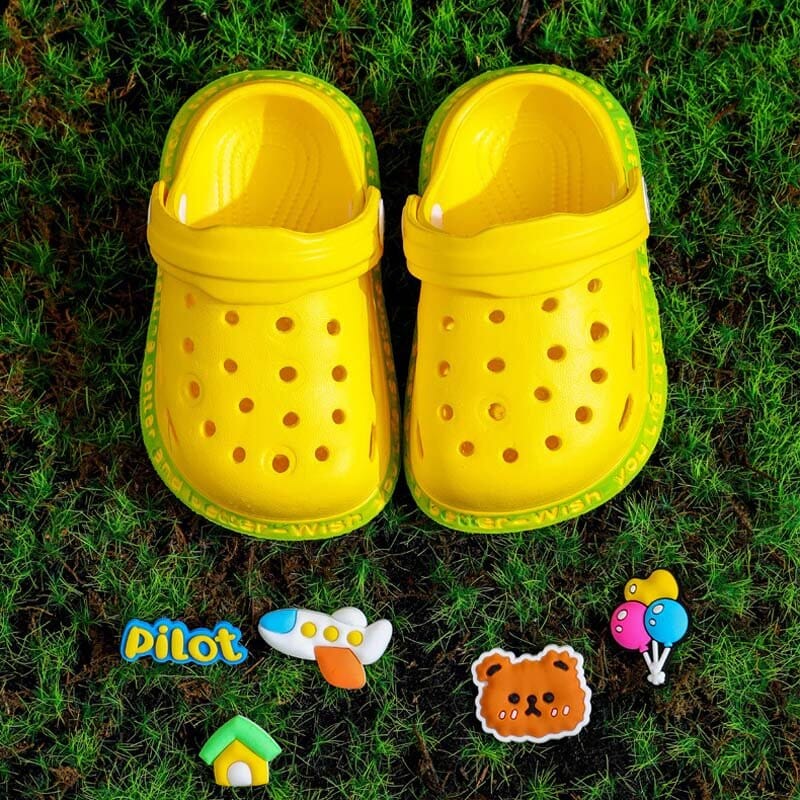 Baby Clogs with Bear-Duck Animal Stickers