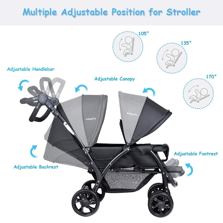 Baby Twin Baby Stroller For Two Babies