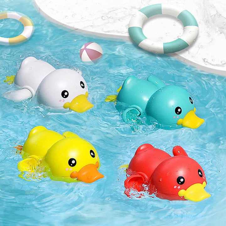 Cute Yellow Duck Bath Toys Set