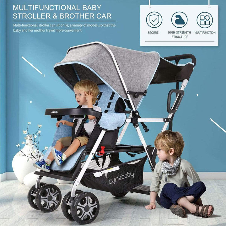 cynebaby™ Baby Stroller For 2 babies - Grey