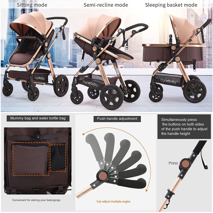 Cynebaby Convertible Bassinet & Luxury Stroller/Pram Stroller