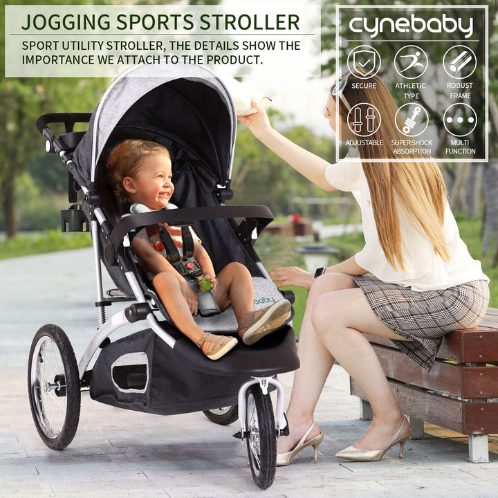 Cynababy™ Fun&Run® Jogging Baby Stroller I Ultra-Light Stroller For Your Travel Journey