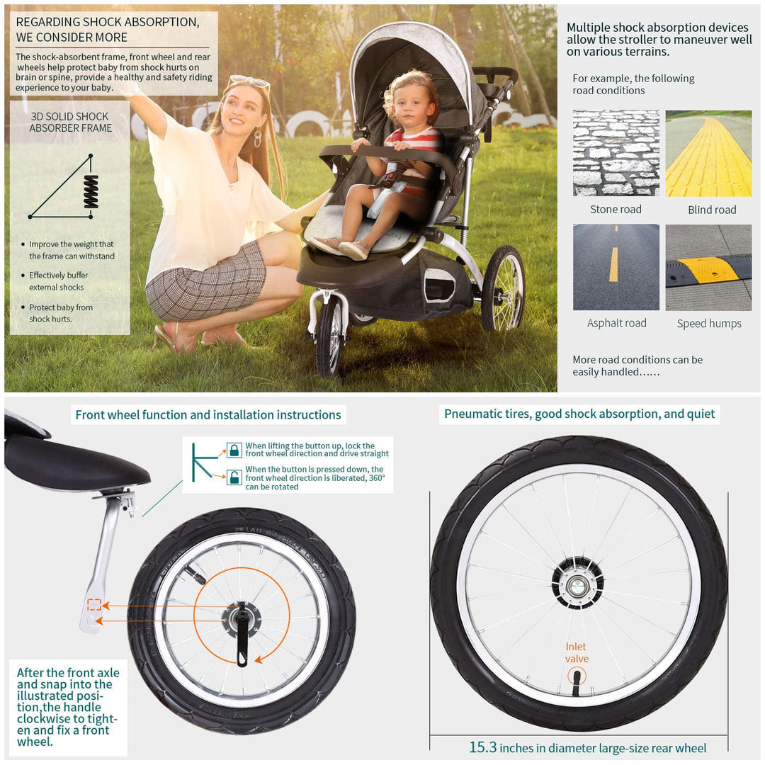 Cynababy™ Fun&Run® Jogging Baby Stroller I Ultra-Light Stroller For Your Travel Journey