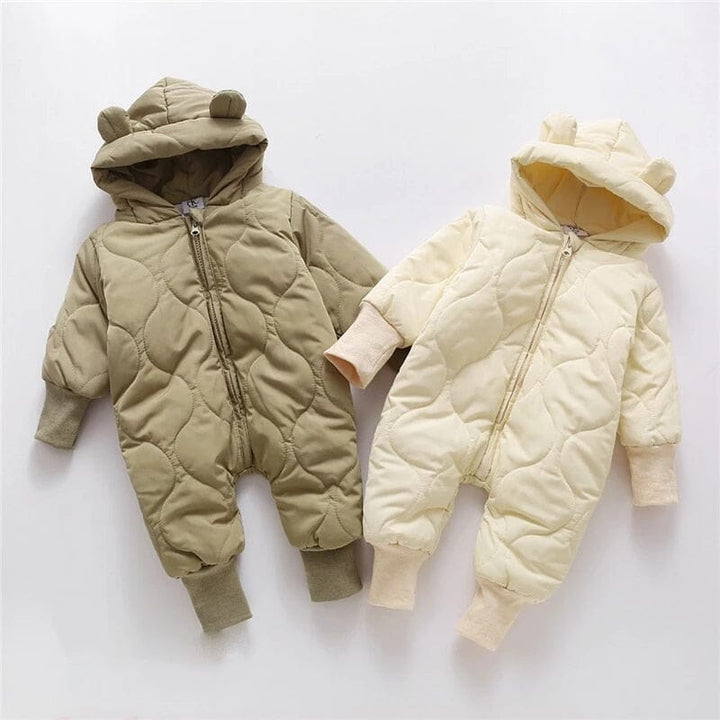 Snuggish Winter Baby Fur Lining Bear Rompers